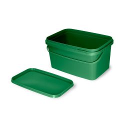   szögletes horgászvödör fedéllel Delphin CLASSA / green 5L