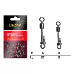 Delphin Method QuiX oldalvonalas forgókapocs / 10 db - main