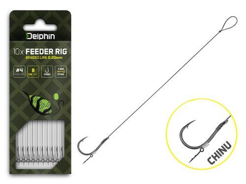 Delphin Braided Sting Feeder Rig / 10db (12cm/0,20mm/Chinu #6) - main