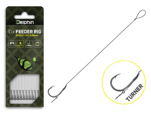 Delphin Braided Sting Feeder Rig / 10db (8cm/0,20mm/Turner #4) - main