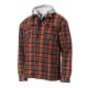 TWIN SHIRT JACKET L ORANGE/GREY CHECK