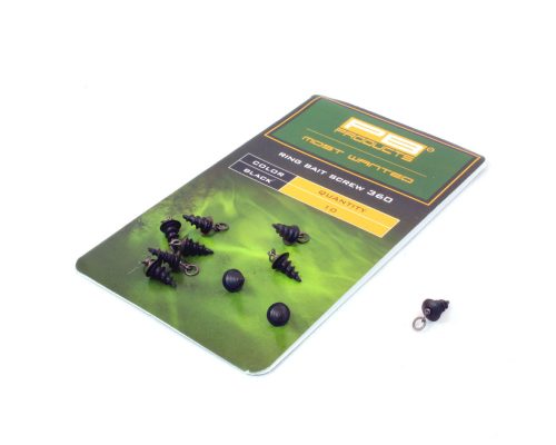 Bait Screw 360 Black 10 db fekete csalirögzítő