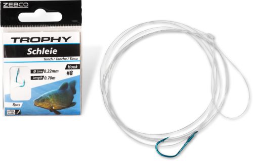 #8 Trophy Compó Előkötött horog kék Hooklength: 70cm