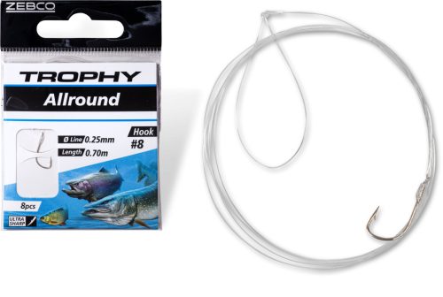 #4 Trophy Univerzális Előkötött horog ezüst Hooklength: 70cm
