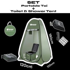   SET - Portable Toi + Toilet & Shower Tent - mobil WC és zuhanyzó sátor 