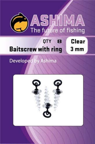 Ashima Baitscrew met 3 mm ring clear csalicsavar