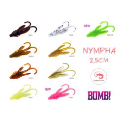 BOMB! Gumihal Nympha / 10db 2,5cm/NEON