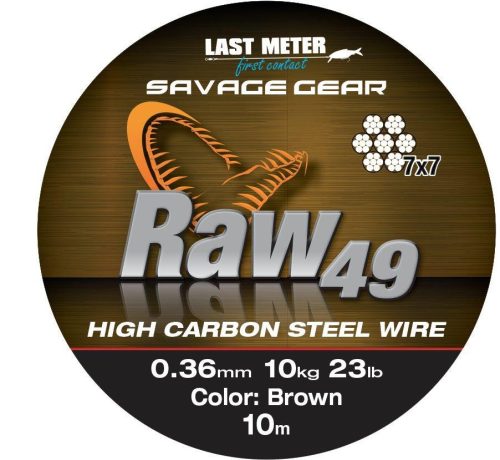 RAW49 STEELWIRE 10M 0.36MM 11KG UNC.BRWN
