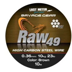 RAW49 STEELWIRE 10M 0.45MM 16KG UNC.BRWN