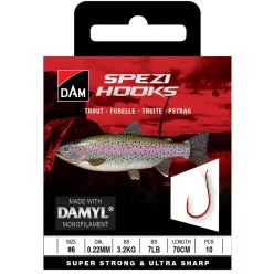 SPEZI TROUT RED 6 0.22MM 3.2KG 70CM 10PC