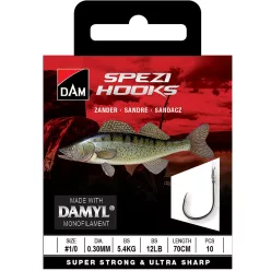 SPEZI ZANDER 1/0 0.30MM 5.4KG 70CM 10PCS