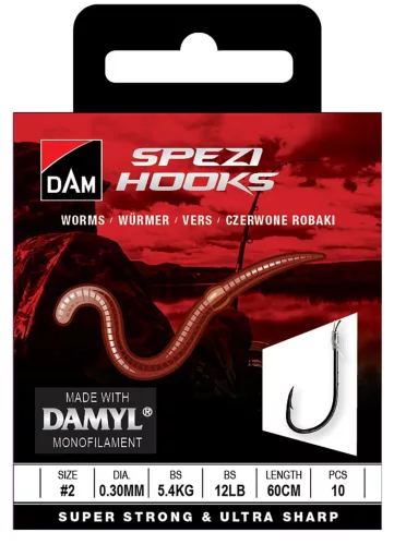SPEZI WORMS 2 0.30MM 5.4KG 60CM 10PCS