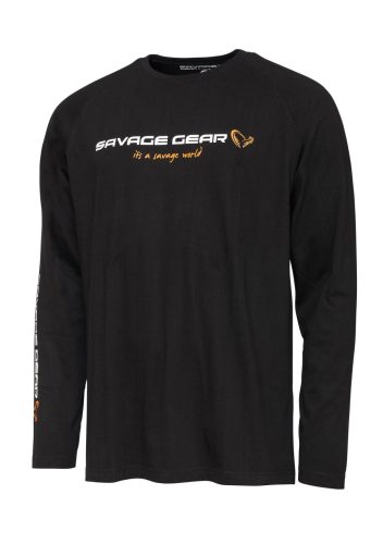 SIGNATURE LOGO LS T-SHIRT L BLACK CAVIAR