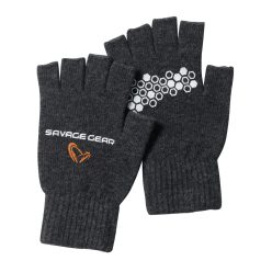KNITTED HALF FINGER GLOVE L DARK GM